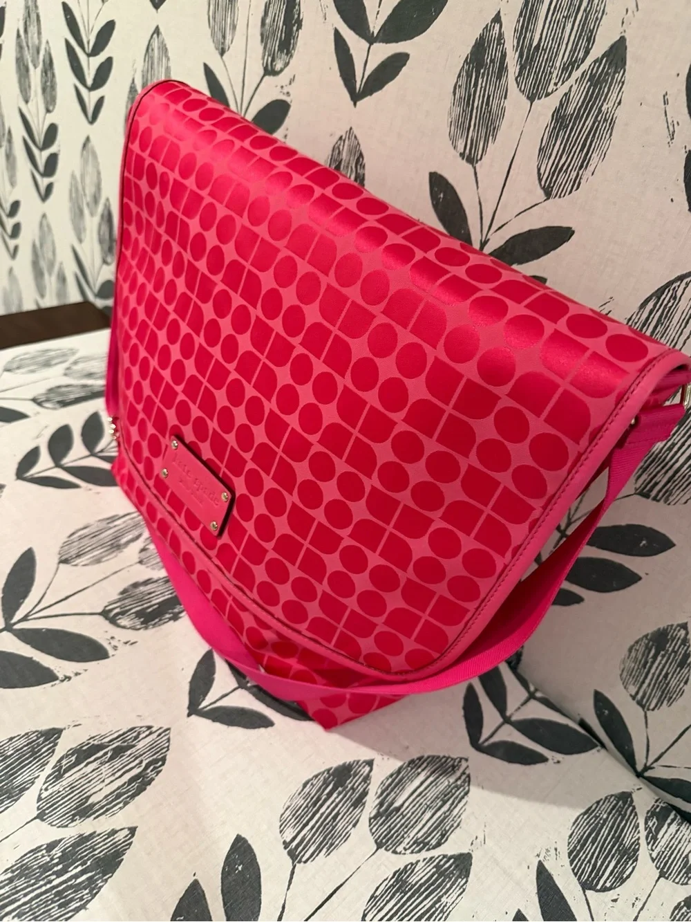 Kate Spade Hot Pink Geo-Print Crossbody Bag